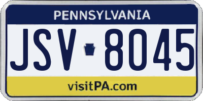 PA license plate JSV8045