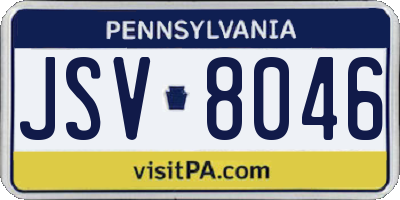 PA license plate JSV8046
