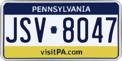 PA license plate JSV8047