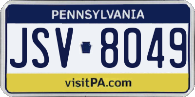 PA license plate JSV8049
