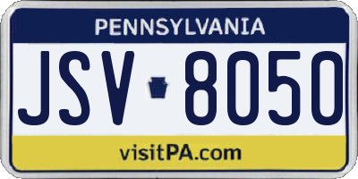 PA license plate JSV8050