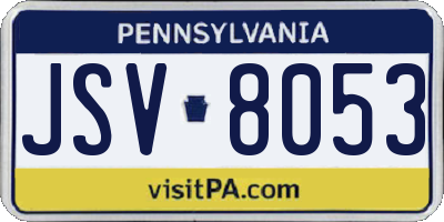 PA license plate JSV8053