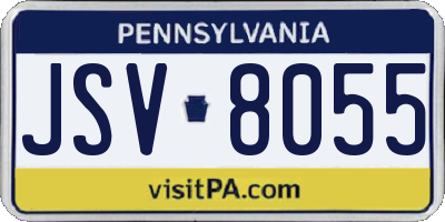 PA license plate JSV8055