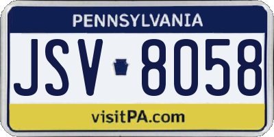 PA license plate JSV8058