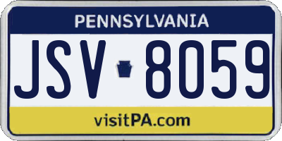 PA license plate JSV8059