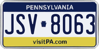 PA license plate JSV8063