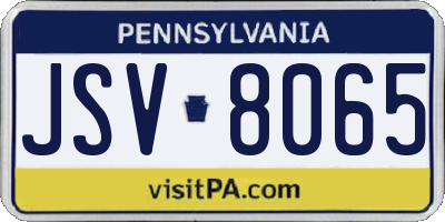 PA license plate JSV8065
