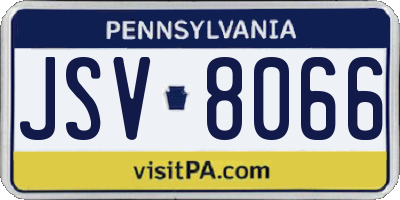 PA license plate JSV8066