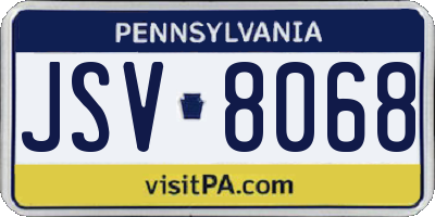 PA license plate JSV8068