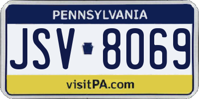 PA license plate JSV8069