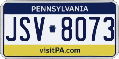 PA license plate JSV8073