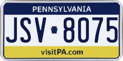 PA license plate JSV8075