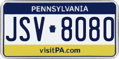 PA license plate JSV8080