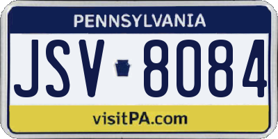 PA license plate JSV8084