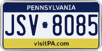 PA license plate JSV8085