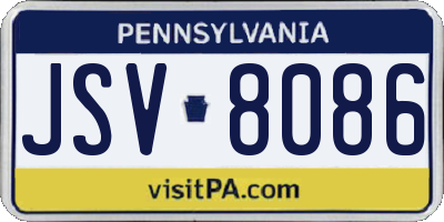 PA license plate JSV8086