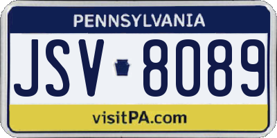 PA license plate JSV8089