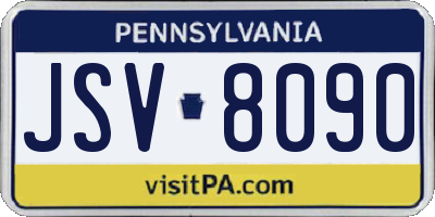 PA license plate JSV8090
