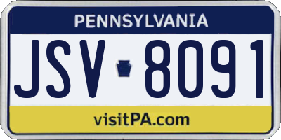 PA license plate JSV8091
