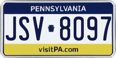 PA license plate JSV8097
