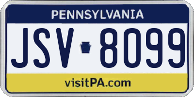 PA license plate JSV8099