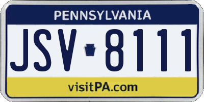 PA license plate JSV8111