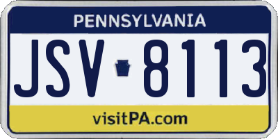 PA license plate JSV8113