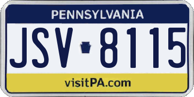 PA license plate JSV8115