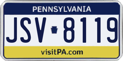 PA license plate JSV8119