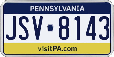 PA license plate JSV8143