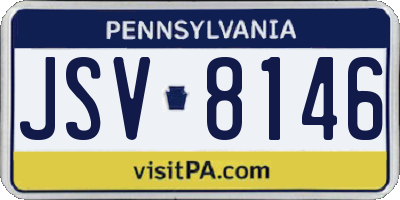 PA license plate JSV8146