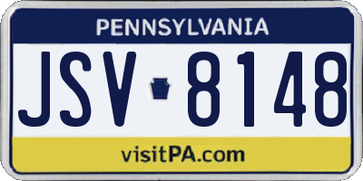 PA license plate JSV8148