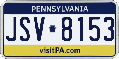 PA license plate JSV8153