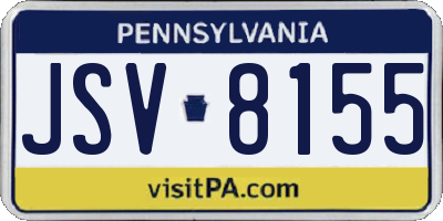 PA license plate JSV8155