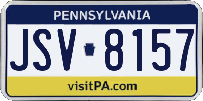 PA license plate JSV8157
