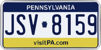 PA license plate JSV8159