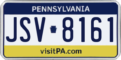 PA license plate JSV8161