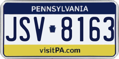 PA license plate JSV8163