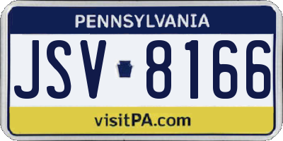 PA license plate JSV8166