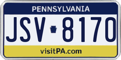PA license plate JSV8170