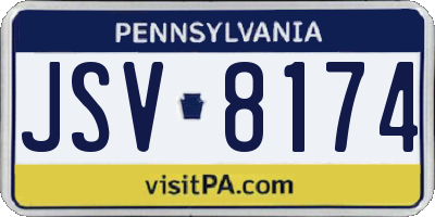PA license plate JSV8174