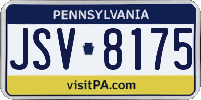 PA license plate JSV8175