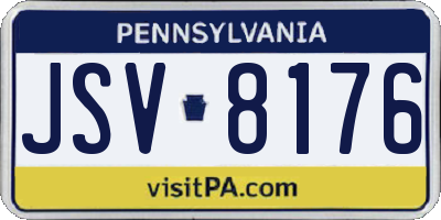PA license plate JSV8176