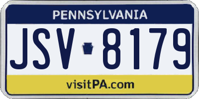 PA license plate JSV8179