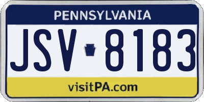 PA license plate JSV8183