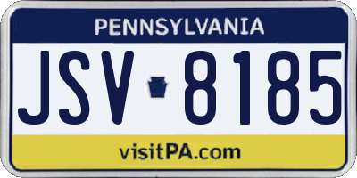 PA license plate JSV8185