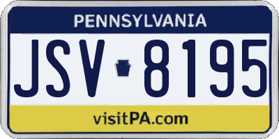 PA license plate JSV8195