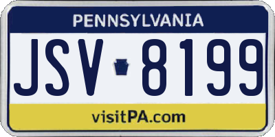 PA license plate JSV8199