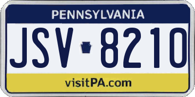 PA license plate JSV8210