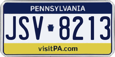PA license plate JSV8213